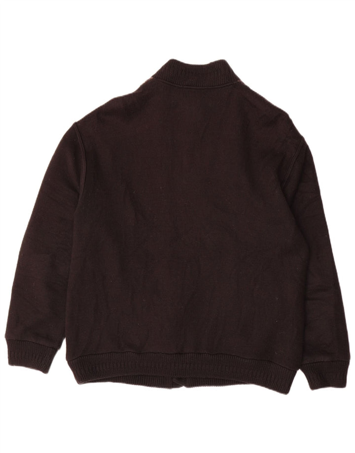 LUCIANO CHIARI Męski sweter kardigan IT 52 Duża czarna geometryczna wełna