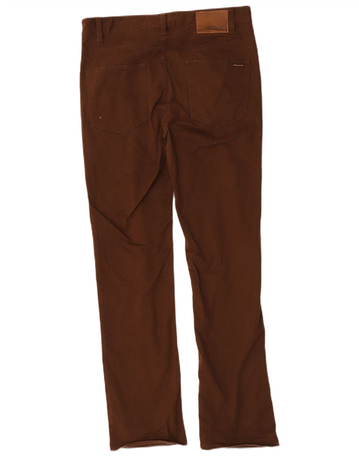 Męskie spodnie typu casual Volcom Solver Straight W30 L31 Brązowa bawełna