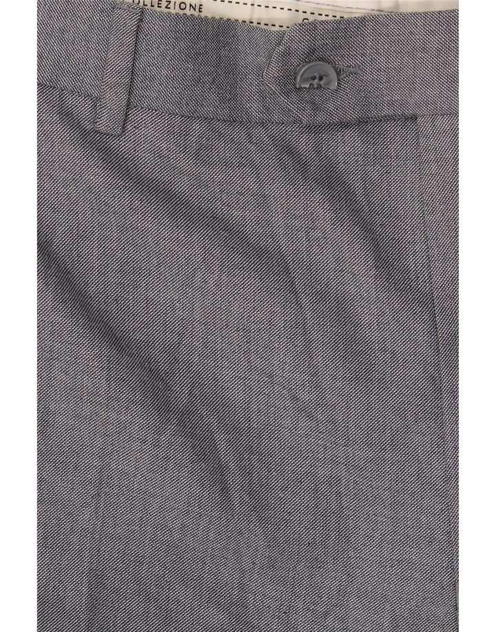 Męskie proste spodnie chino Marks & Spencer W44 L29 Szary poliester