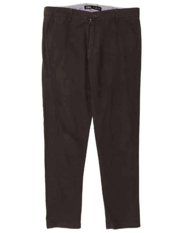 Męskie spodnie chino Zara W34 L29 Zielone bawełniane