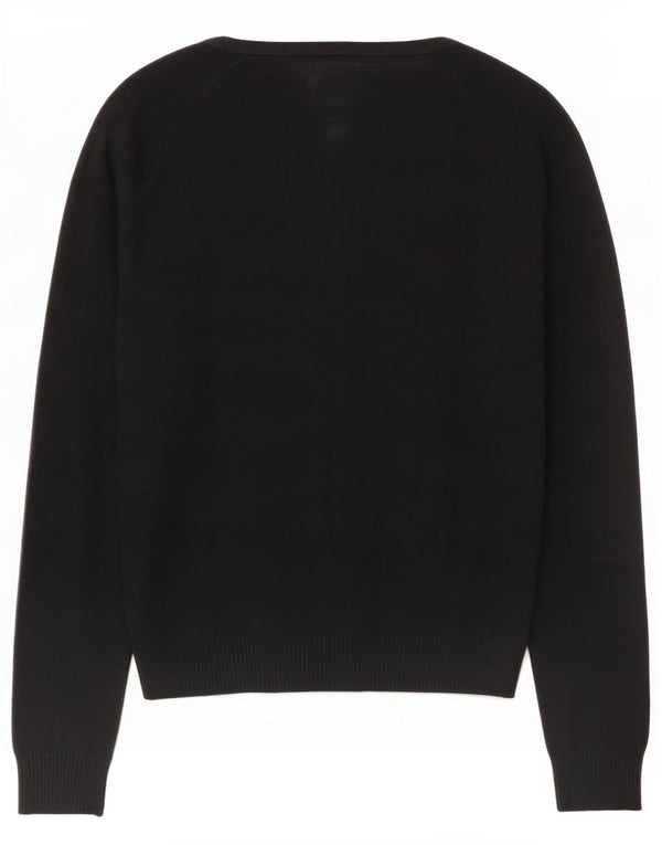Zara Womens Cardigan Sweater UK 12 Medium Black Cotton