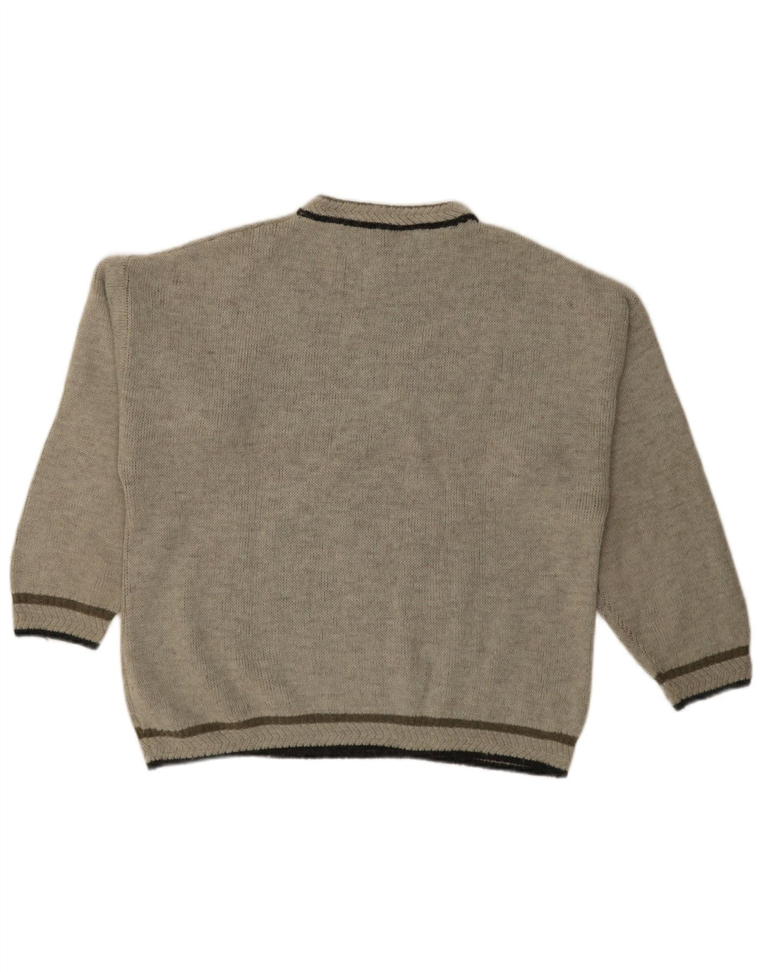 Męski sweter z grafiką z okrągłym dekoltem w Islandii, XL, szary, argyle/diamentowa wełna