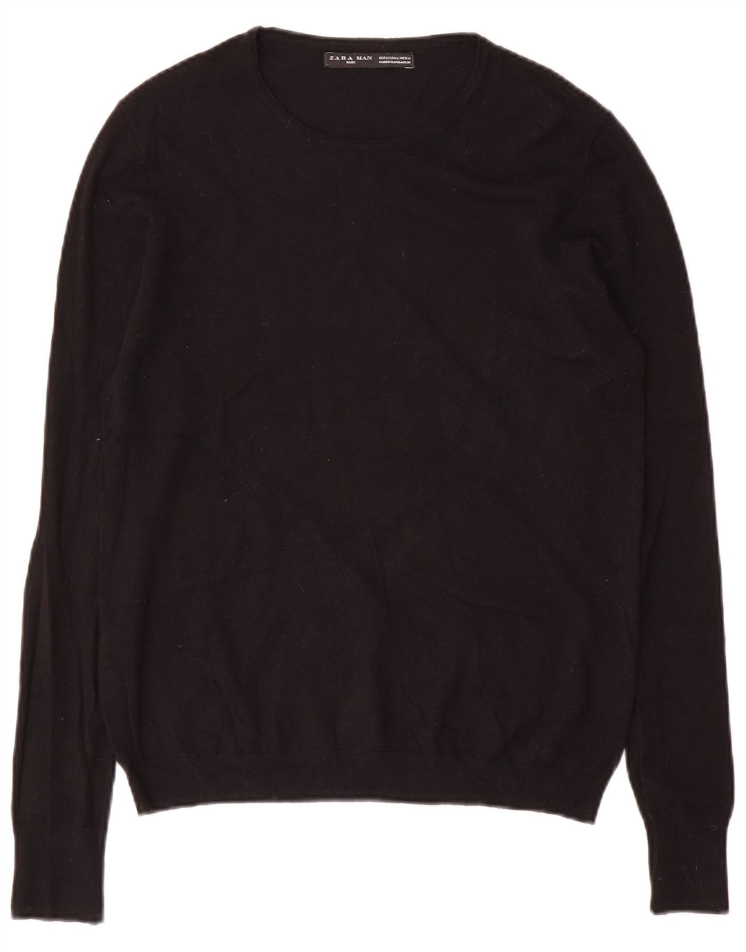 Męski sweter z okrągłym dekoltem Zara, duży, czarny