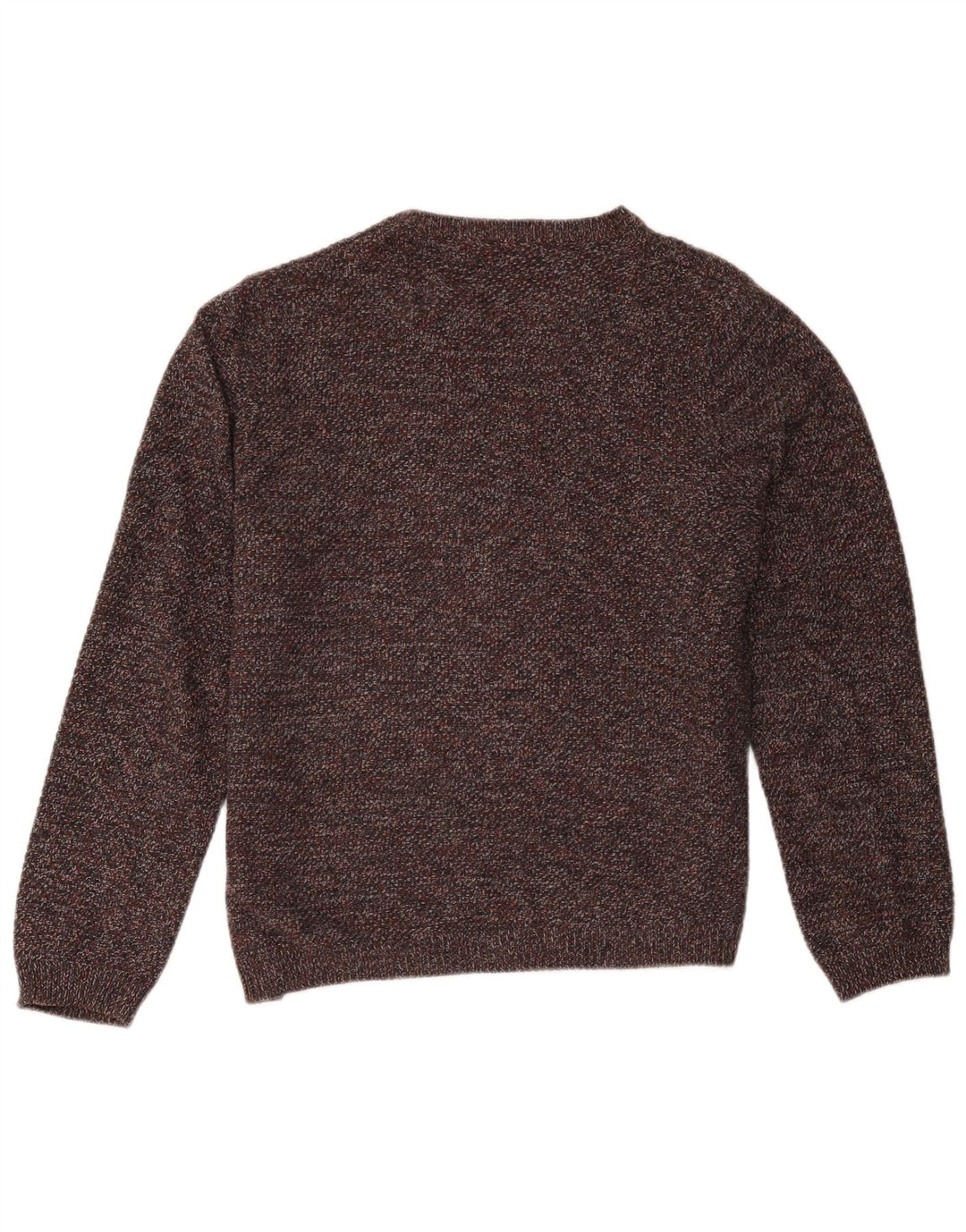 Marks & Spencer Damski sweter z okrągłym dekoltem, duży, szary, bawełniany w plamki