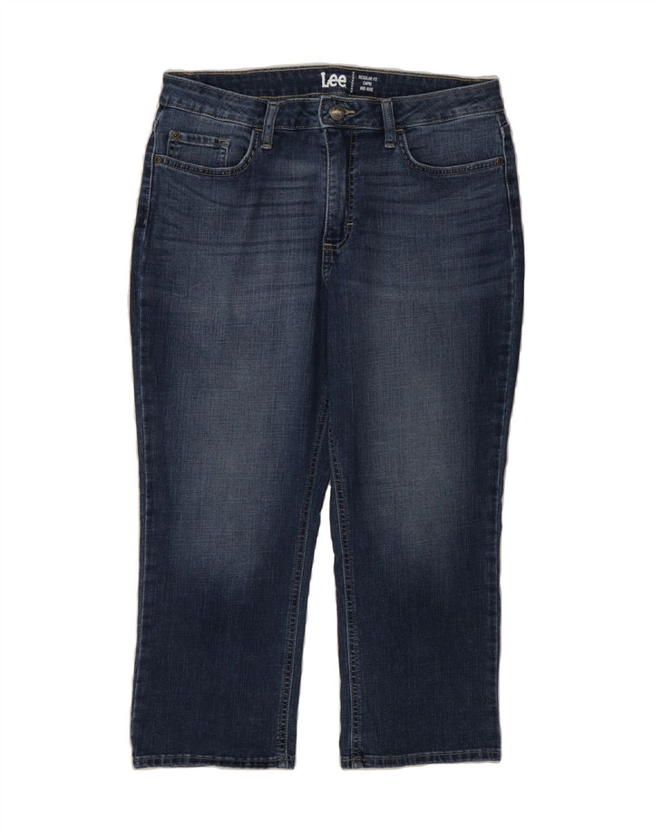 LEE Womens Regular Fit Mid Rise Capri Jeans US 12 Large W36 L10 Blue Vintage Lee and Second-Hand Lee from Messina Hembry 