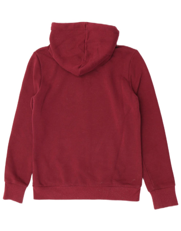 Damski sweter z kapturem Superdry z grafiką i zamkiem błyskawicznym, UK 10, mały, bordowy, bawełniany