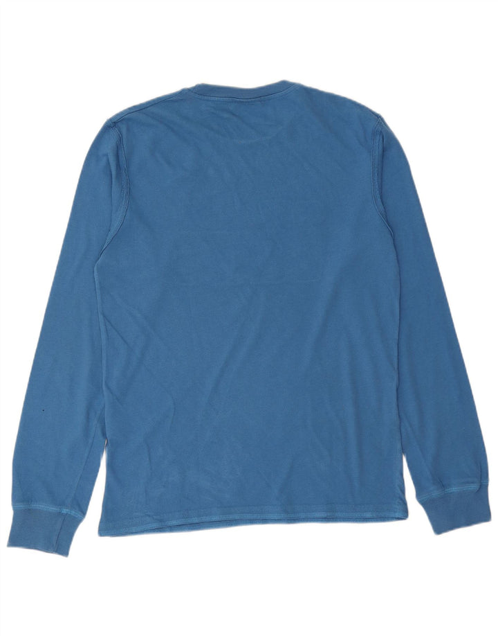 Męski graficzny top LEVI'S z długim rękawem, średnioniebieski, bawełniany