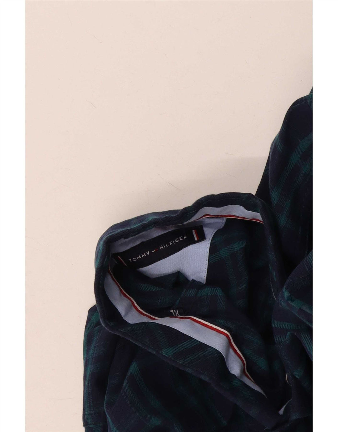 Męska koszula o dopasowanym kroju Tommy Hilfiger XL w granatową kratkę