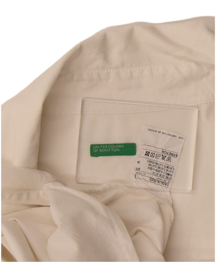 Damska koszula pulowerowa BENETTON UK 16, duża, biała, bawełniana