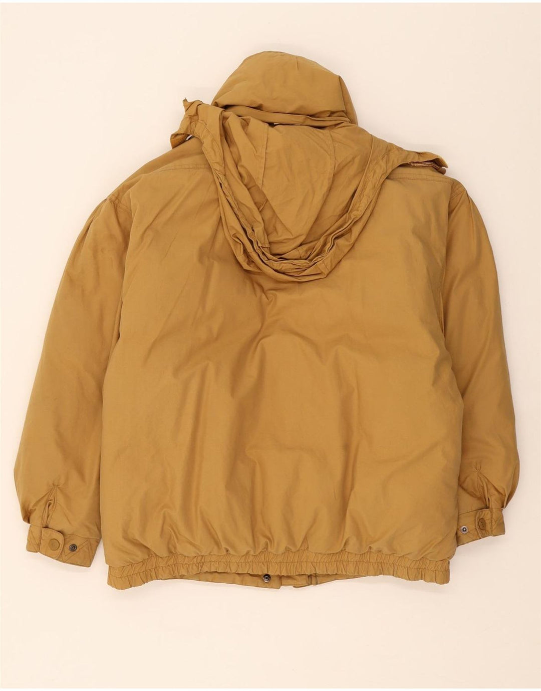 BRAMBILLA Womens Hooded Padded Jacket UK 16 Large Beige Cotton Classic Vintage Brambilla and Second-Hand Brambilla from Messina Hembry 