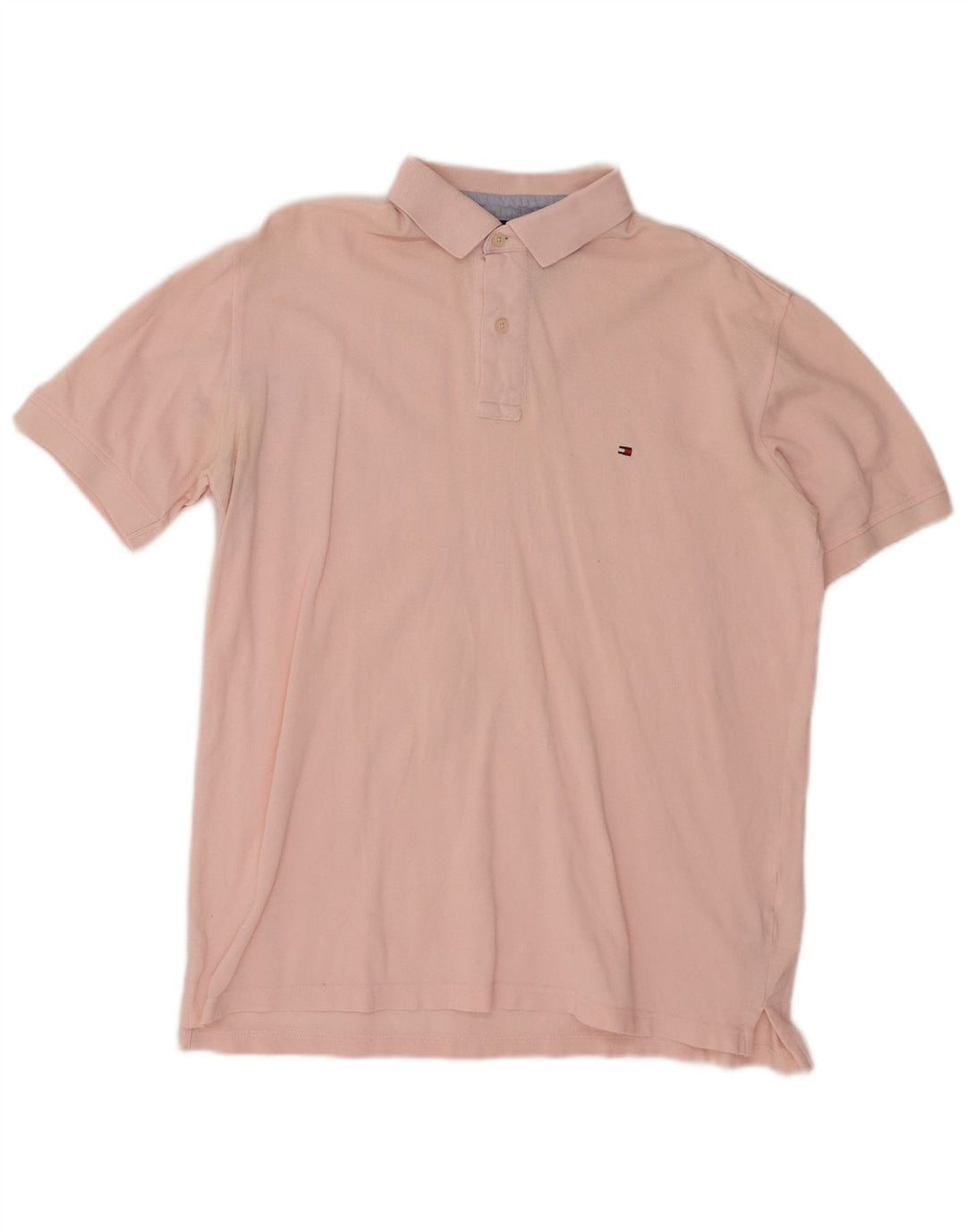 TOMMY HILFIGER Mens Polo Shirt Large Pink Cotton