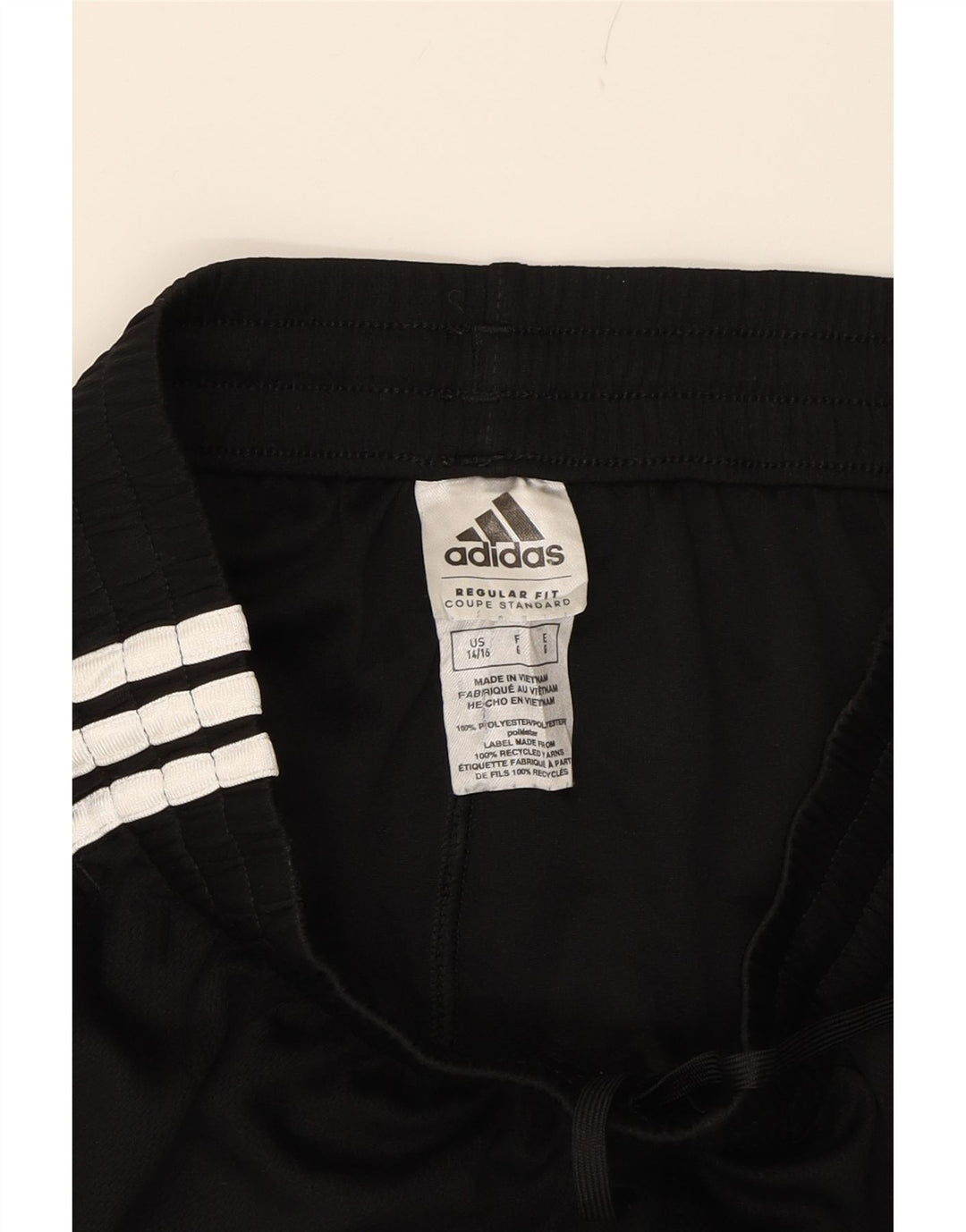 ADIDAS Boys Regular Fit Sport Shorts 14-15 Years Black Polyester Vintage Adidas and Second-Hand Adidas from Messina Hembry 