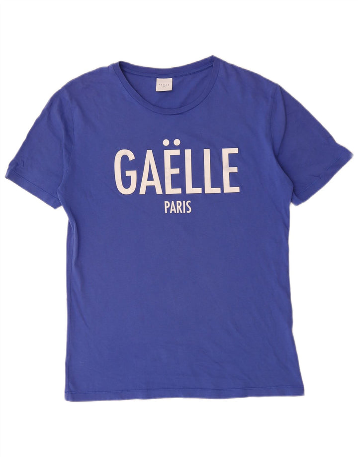 Męski T-shirt z grafiką Gaelle, mały, niebieski