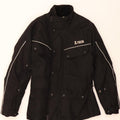VINTAGE Mens Racer Jacket UK 36 Small Black Polyester Vintage Vintage and Second-Hand Vintage from Messina Hembry 