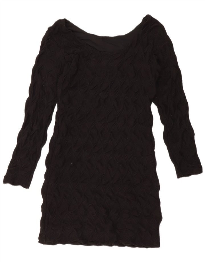 Damska sukienka płaszczowa z długim rękawem ZARA UK 14, duża czarna