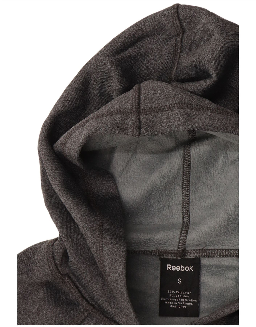 Damski sweter z kapturem REEBOK UK 10, mały, szary poliester