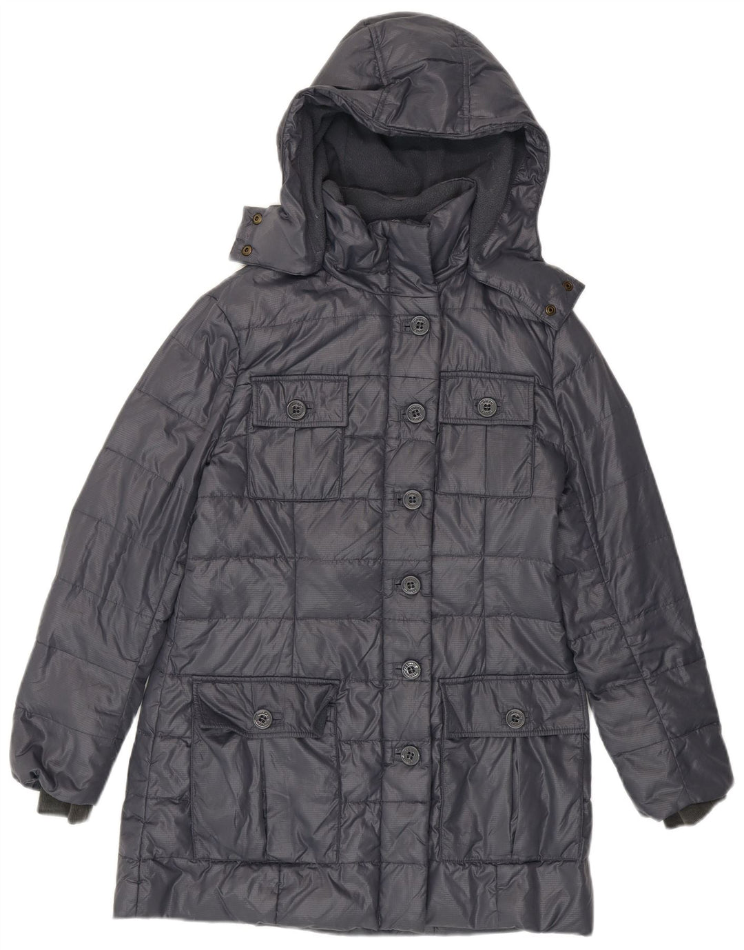 Damski ocieplany płaszcz z kapturem Armani Jeans EU 38, średni szary