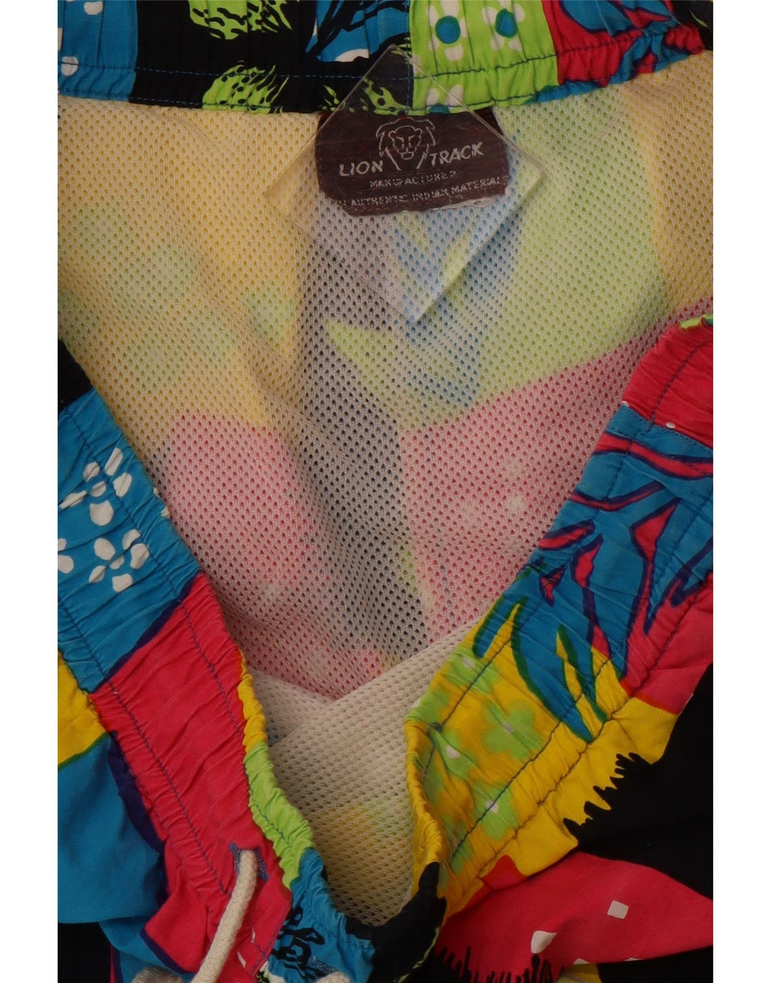 Męskie spodenki kąpielowe VINTAGE, średnie, wielokolorowe kwiaty