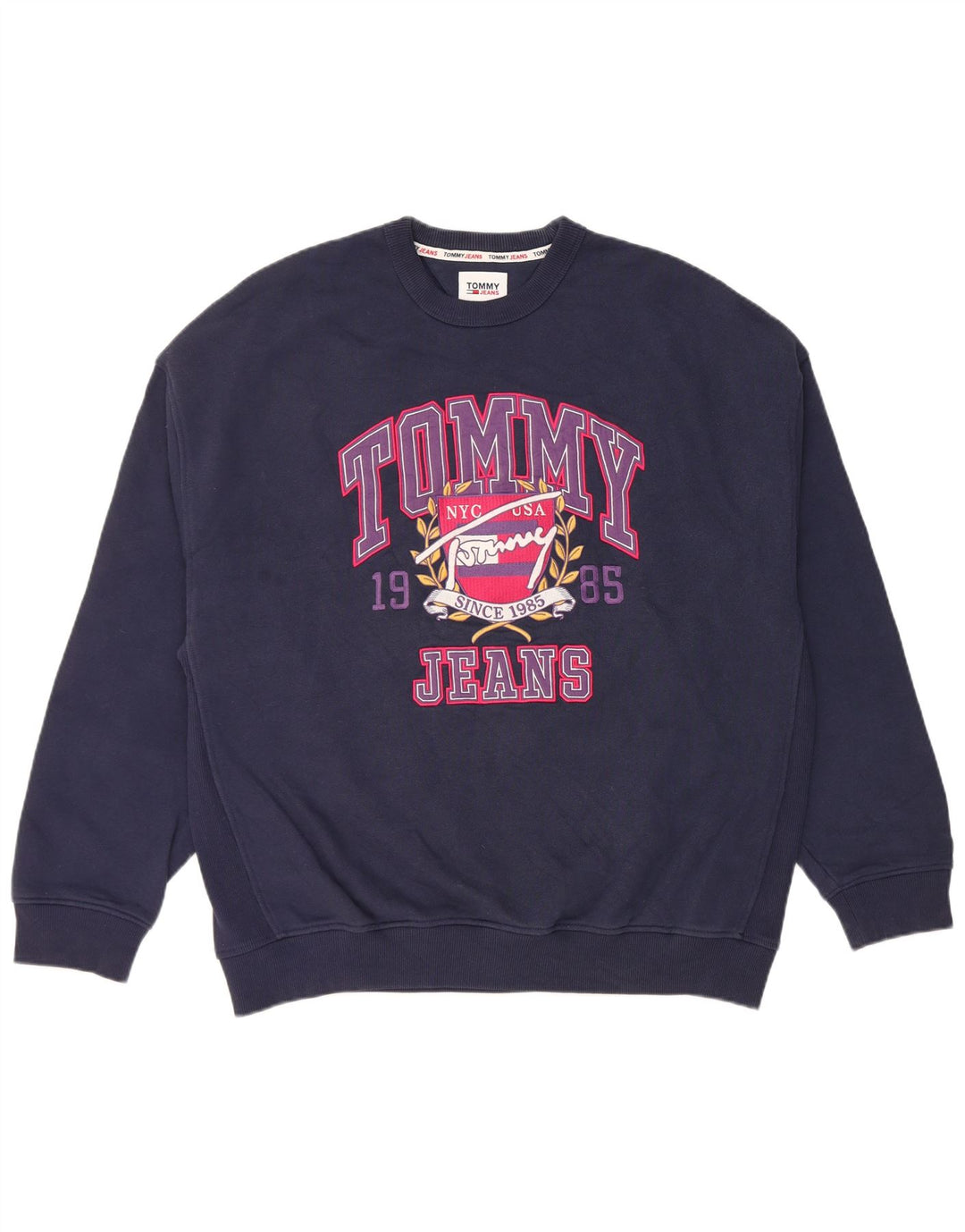 Męski sweter Tommy Hilfiger Graphic o swobodnym kroju, średni granatowy