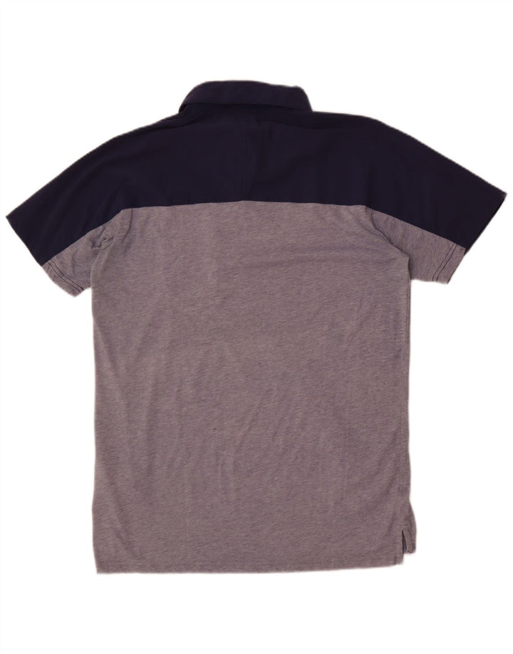 Męska koszulka polo Nike Dri Fit, duża, szara, nylonowa z blokami kolorów