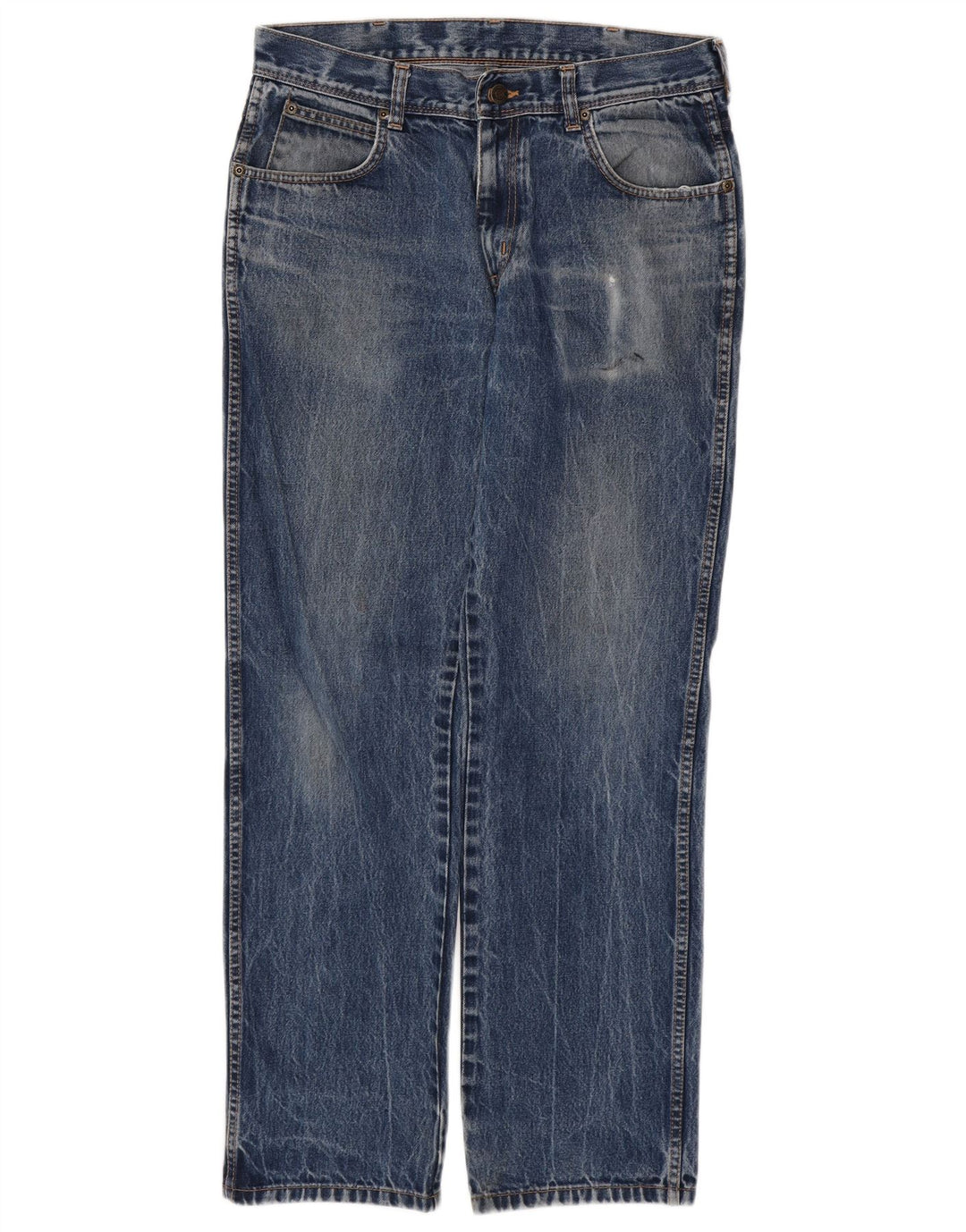 Męskie proste dżinsy WRANGLER W33 L32, niebieskie, bawełniane