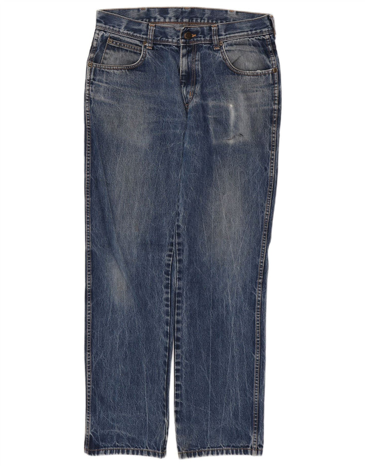 Męskie proste dżinsy WRANGLER W33 L32, niebieskie, bawełniane