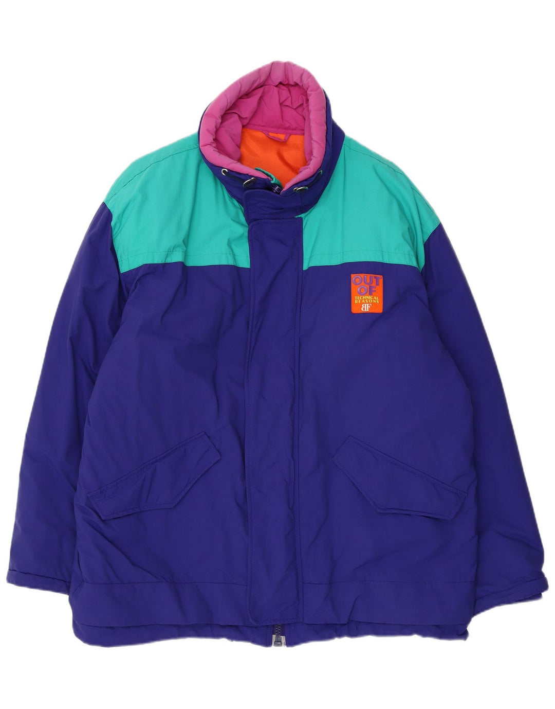 Męska kurtka wiatrówka Belfe UK 44 2XL Niebieski nylon z blokami kolorów