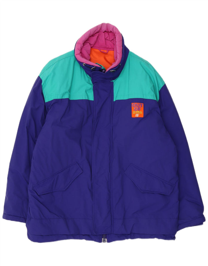 Męska kurtka wiatrówka Belfe UK 44 2XL Niebieski nylon z blokami kolorów