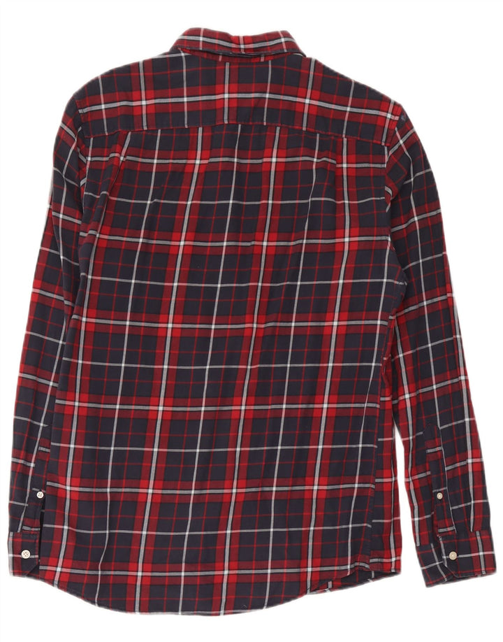 Koszula flanelowa męska Jack Wills o klasycznym kroju, bawełniana w średnią niebieską kratkę