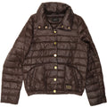 VINTAGE Womens Padded Jacket UK 14 Medium Brown Nylon Vintage Vintage and Second-Hand Vintage from Messina Hembry 