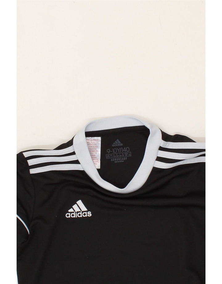 ADIDAS Boys Aeroready T-Shirt Top 9-10 Years Black Polyester Vintage Adidas and Second-Hand Adidas from Messina Hembry 