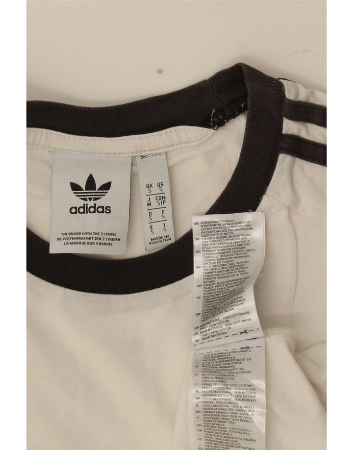 Adidas Męska Koszulka Top Mała Biała Bawełna