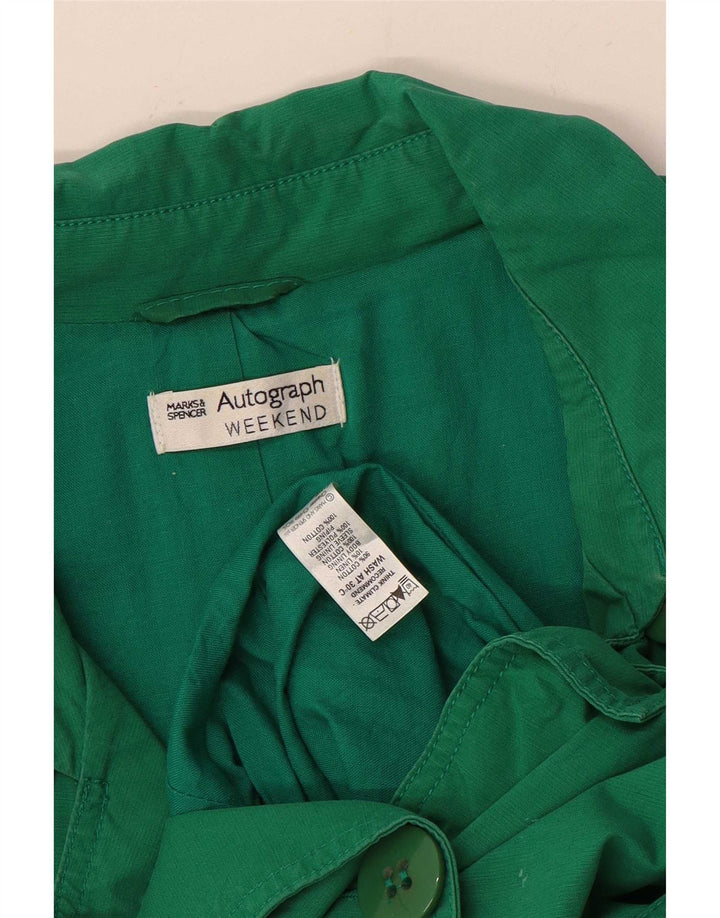 Krótki trencz damski Marks & Spencer UK 12, średni zielony, bawełniany