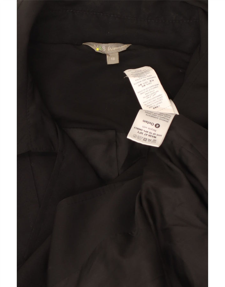 Marks & Spencer Damski trencz UK 18 XL, czarny poliester