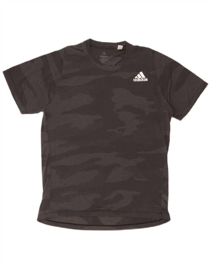 Męska koszulka Adidas Climalite Top, średnioszara, kamuflażowa, poliester
