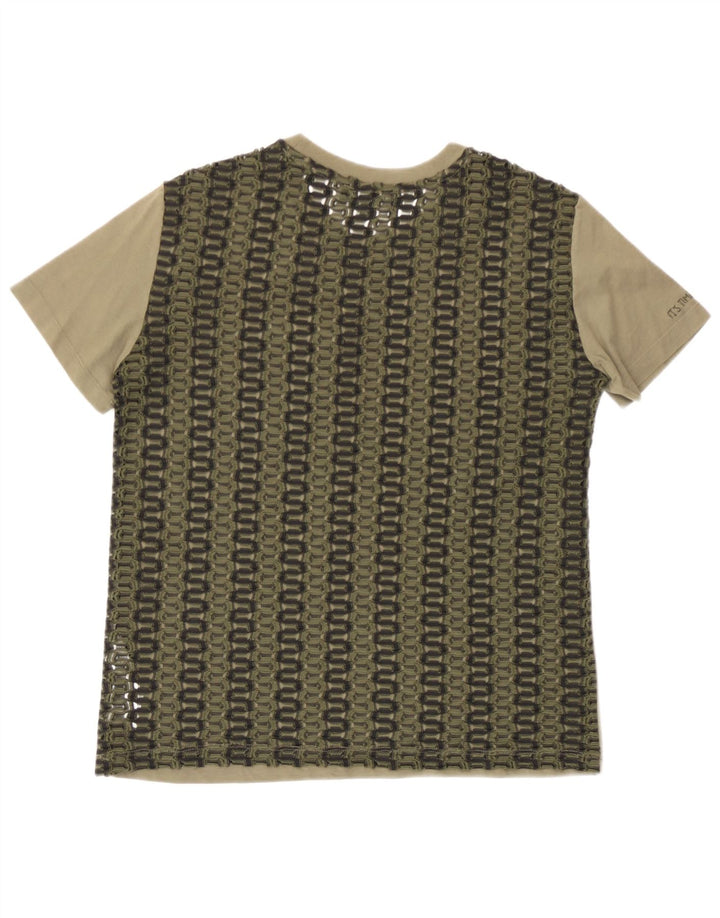 Damska koszulka Desigual Top UK 10, mała, khaki, poliester
