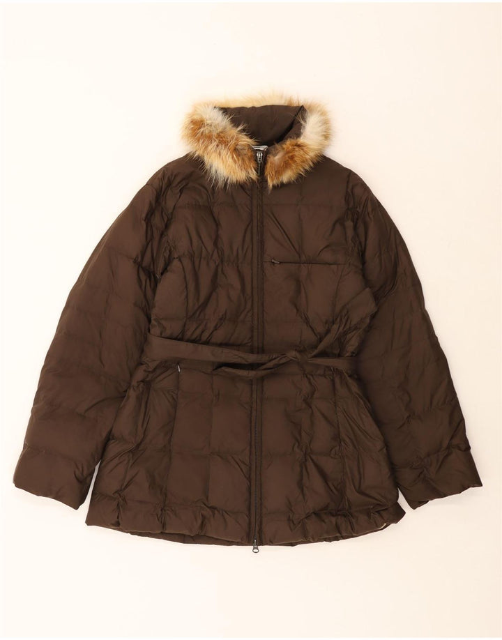 PIUMINO SIBERIANO Womens Padded Jacket UK 14 Medium Brown Polyester