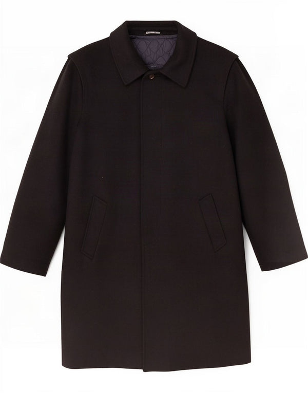 Płaszcz męski w stylu vintage IT 52 XL, czarna wełna