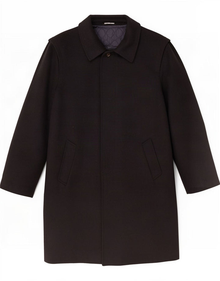 Płaszcz męski w stylu vintage IT 52 XL, czarna wełna