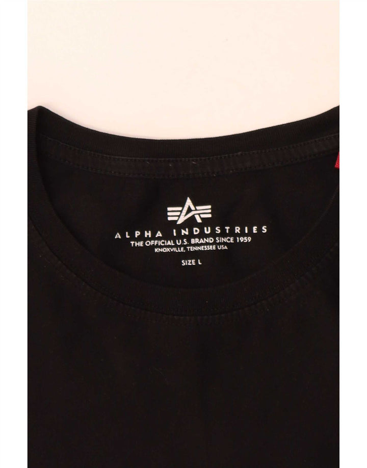 T-shirt męski Alpha Industries, duży, czarny, bawełniany