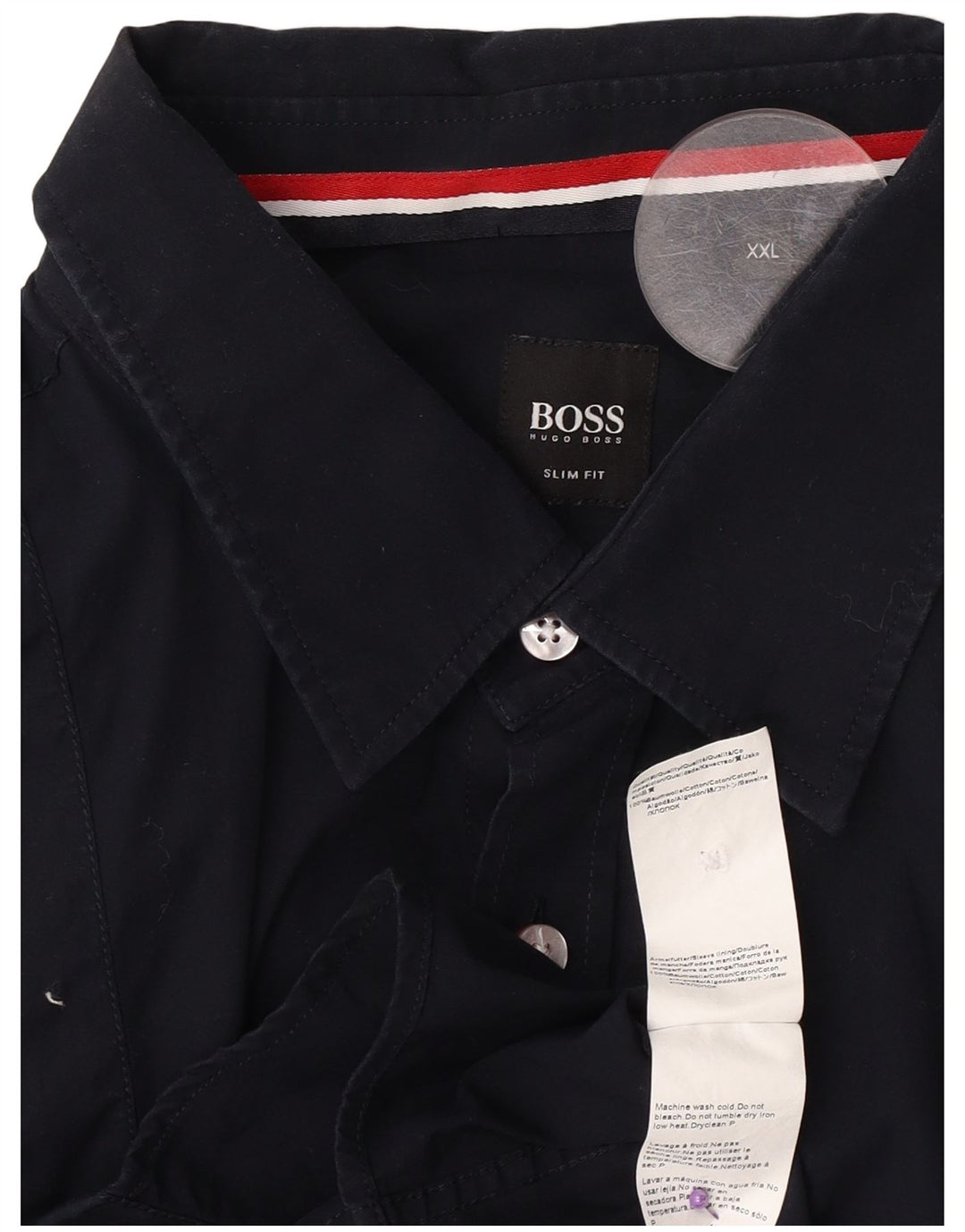 Koszula męska Hugo Boss Slim Fit 2XL, granatowa, bawełniana