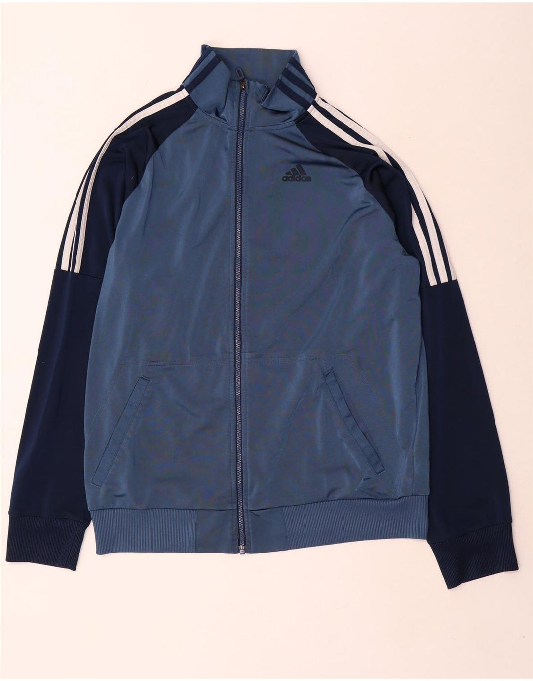 Męska kurtka dresowa Adidas, duża, granatowa, z blokami kolorów