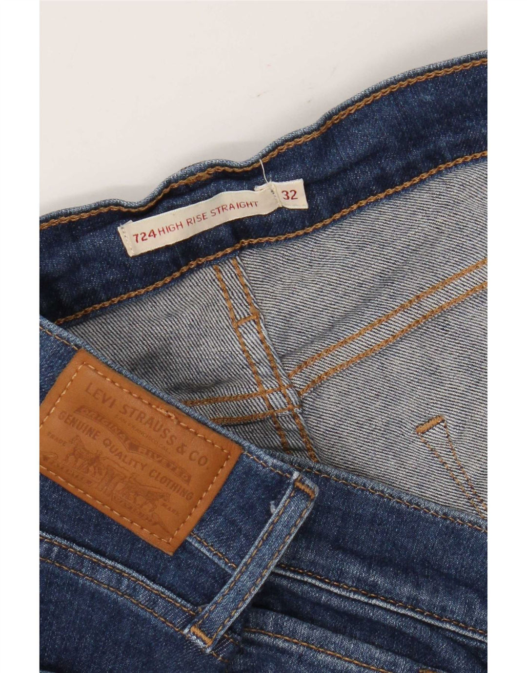 Damskie jeansy Levi's 724 z wysokim stanem i prostym W32 L26 Niebieskie
