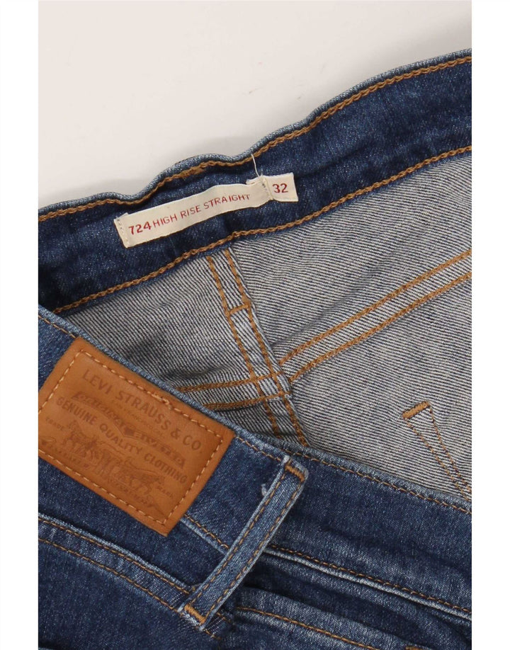 Damskie jeansy Levi's 724 z wysokim stanem i prostym W32 L26 Niebieskie