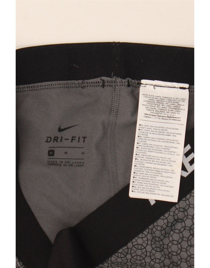Damskie legginsy Nike Dri Fit Graphic UK 12, średnioszary, geometryczny poliester