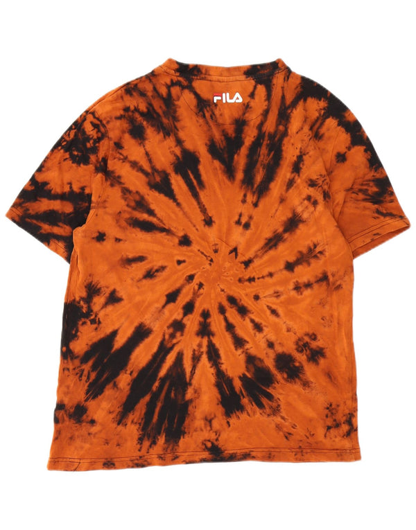 Męska koszulka z grafiką Fila Top, średnia, pomarańczowa bawełna Tie Dye