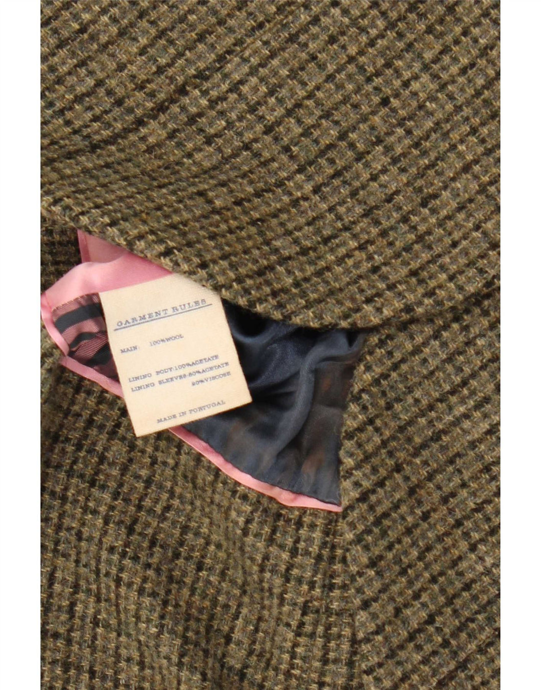 Damska marynarka Jack Wills zapinana na 3 guziki, UK 10, mała, wełniana pepitka, khaki