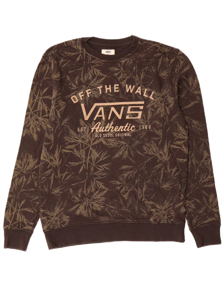 Męska bluza Vans z grafiką, mała, brązowa, bawełniana w kwiaty