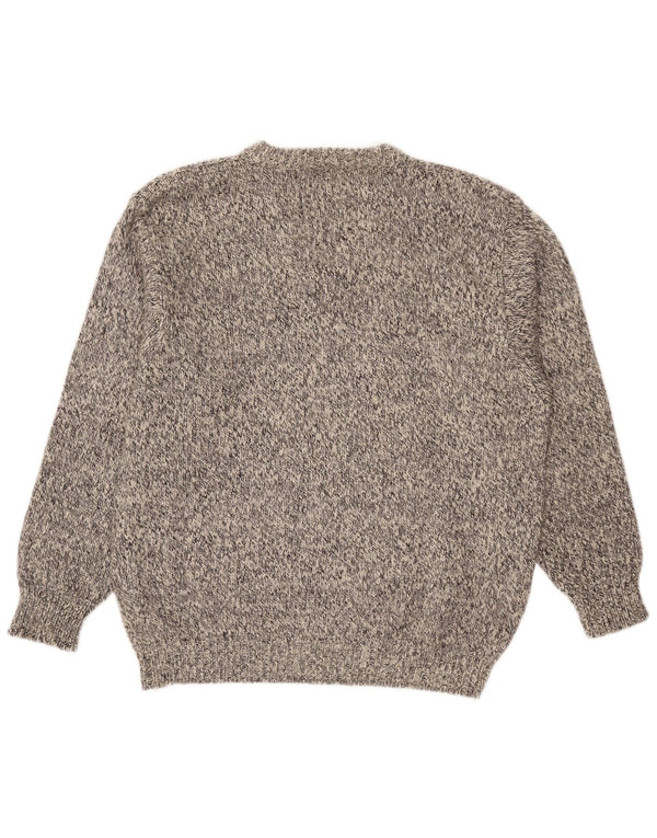 Męski sweter Fay z dekoltem w kształcie litery V, 2XL, szary, wełniany w cętki