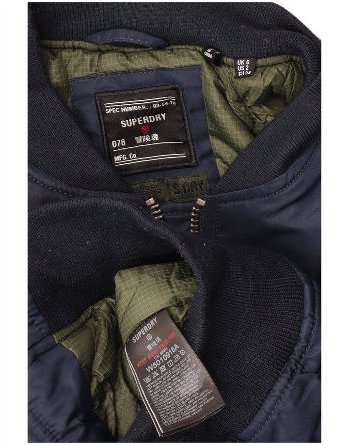 Damska kurtka bomber Superdry UK 6 XS Granatowa, nylonowa, wojskowa